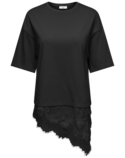 JDY - JDYAlma Lace Detail T-Shirt - Black